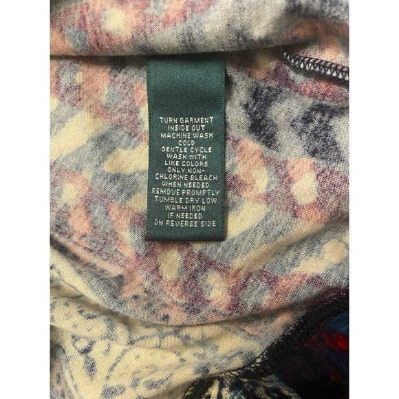 Lauren Ralph Lauren 3X Boho Print Peasant Tunic Popover Top 100% Cotton - Picture 7 of 7